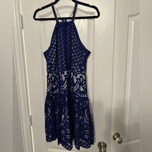 Gianni bini blue lace dress size large